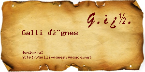 Galli Ágnes névjegykártya
